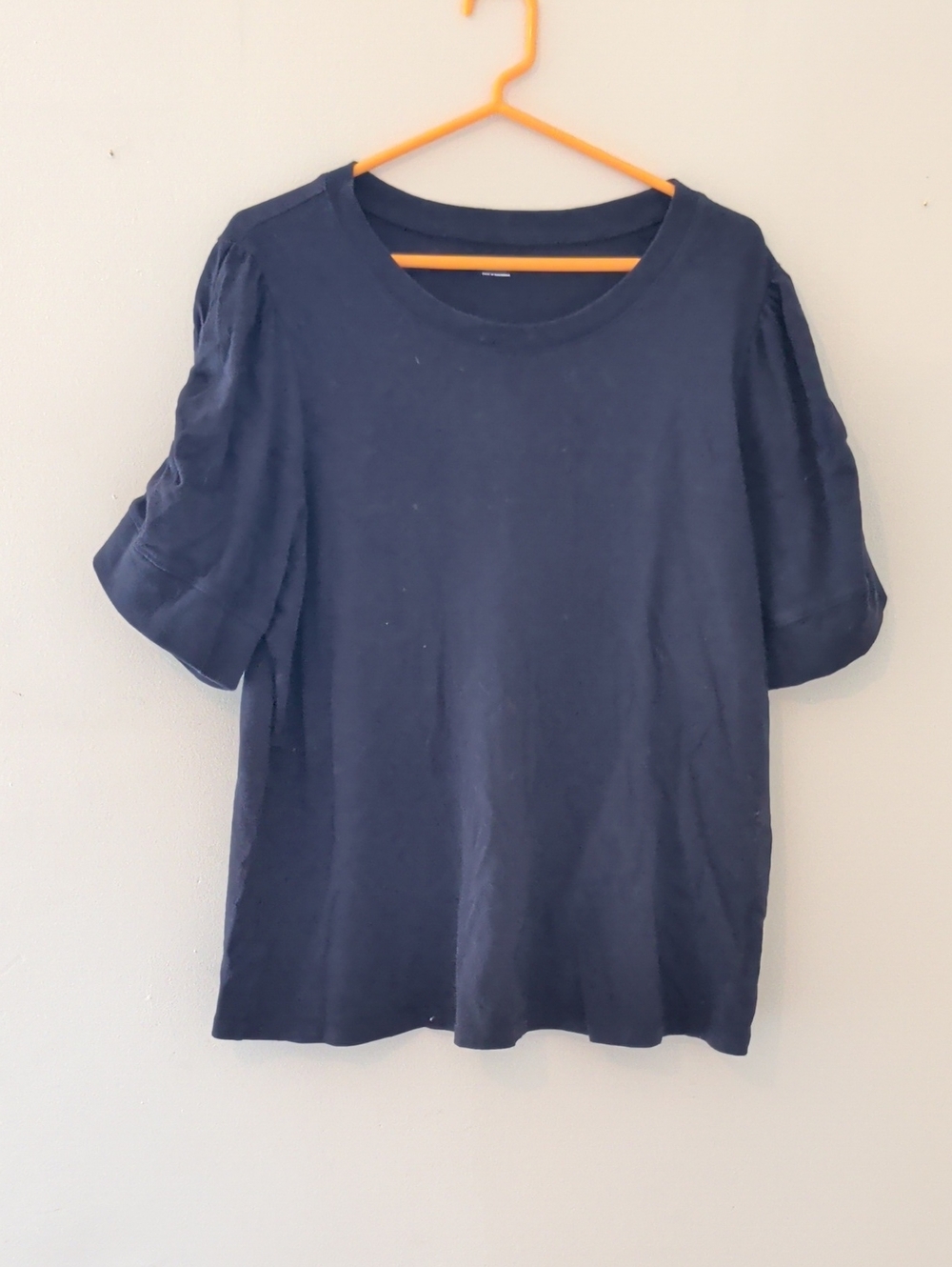 Lane Bryant Black Short-Sleeve Puff Shoulder Tee
